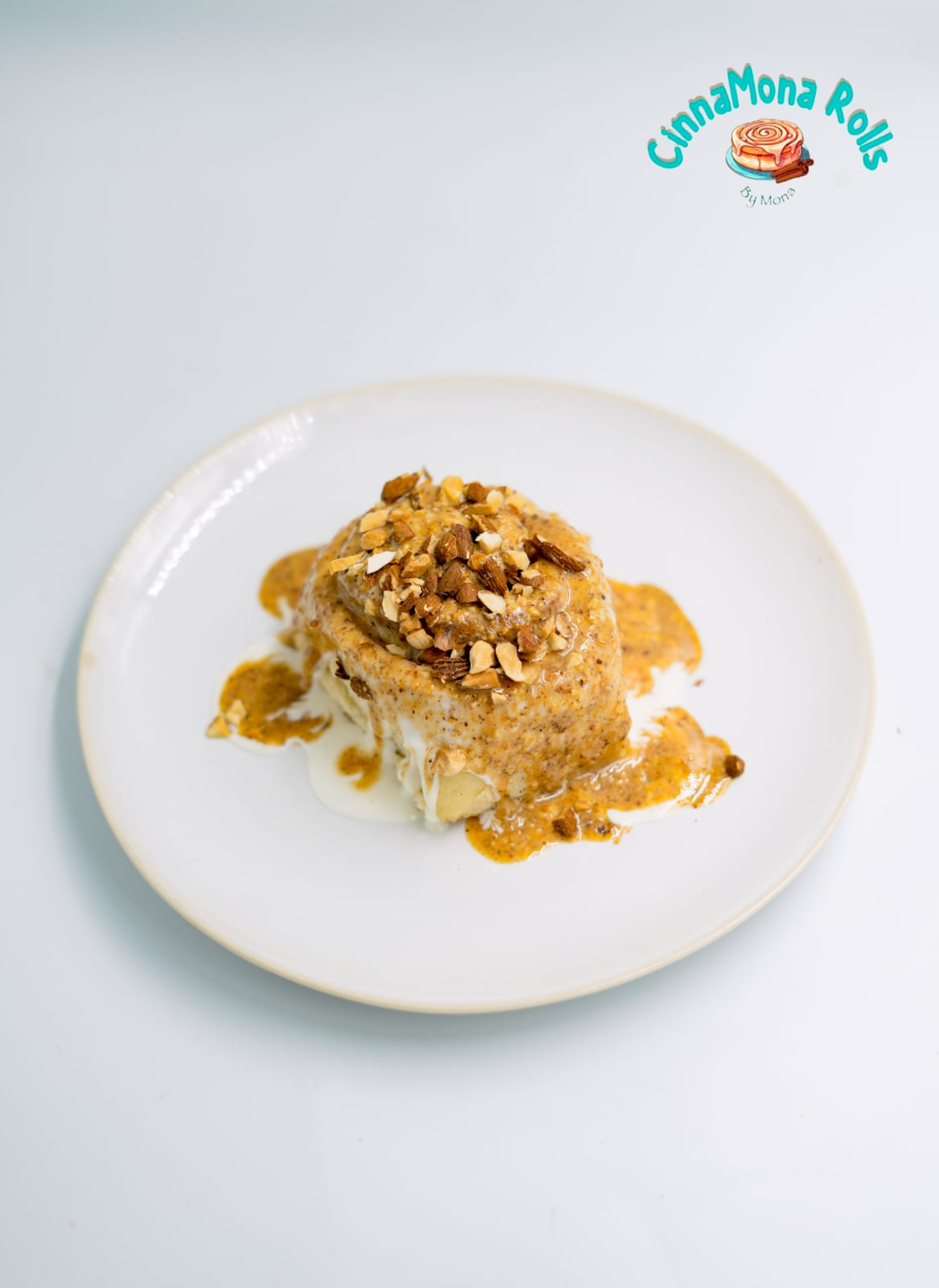 Roulé au caramel amlou vu de dessus